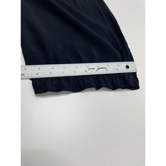 European Culture Button Front Wide Leg Jumpsuit Short Sleeve Collared Black S - Picture 10 of 14